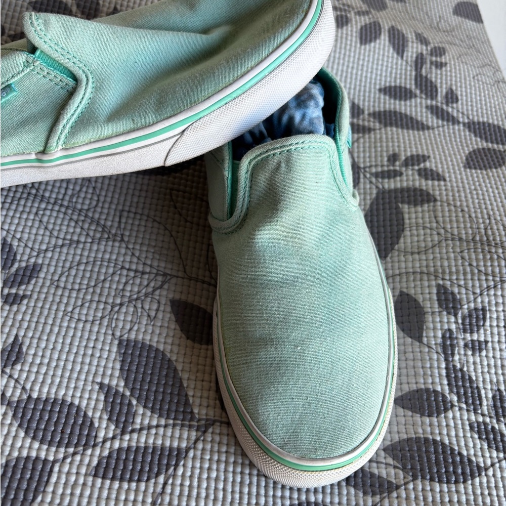 Vans Mint Green Slip-On Sneakers